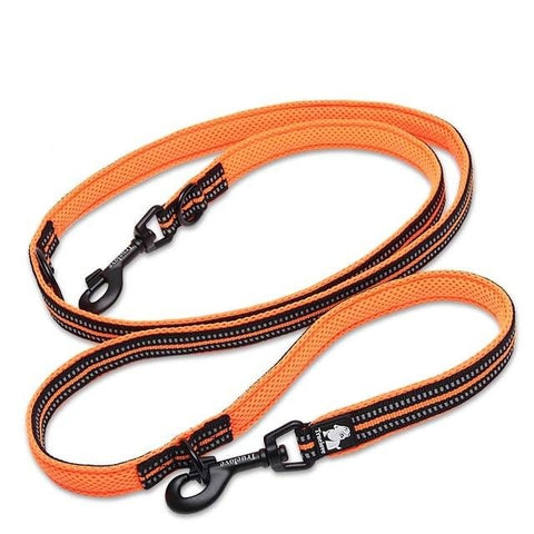 Double Ended Dog Lead Multi-Purpose 6 in 1 orange Dog Nation