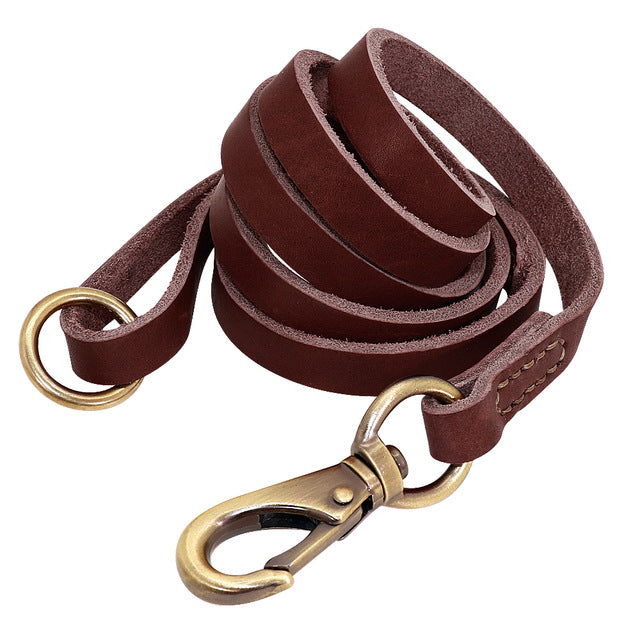 Sirius Genuine Leather Dog Leash Brown Dog Nation