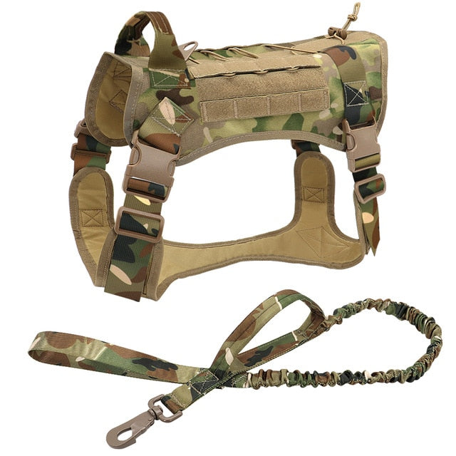 Military Style Dog Harness Vest Set With Handle Camouflage Set Dog Nation