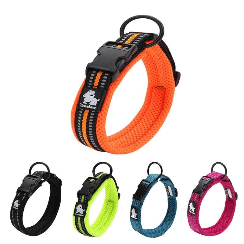 Dog Collar Heavy Duty Adjustable Nylon Reflective Padded Dog Nation
