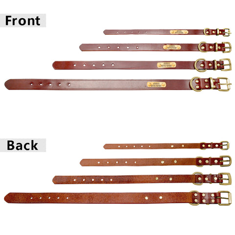 Dog Collar Genuine Leather Free Engraving Dog Nation