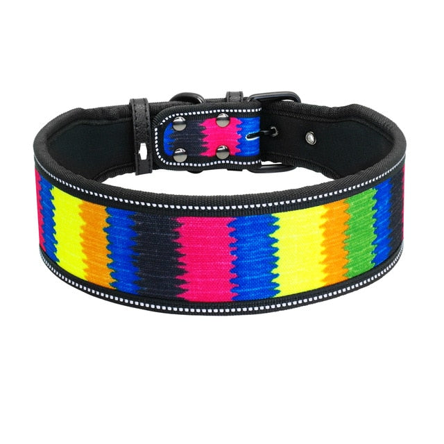 Astro Beautiful Designer Wide Neoprene Dog Collars Rainbow Dog Nation