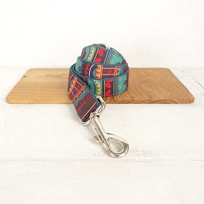 The Maya Personalised Dog Collar & Leash Set Handmade Laser Engraved Dog Nation