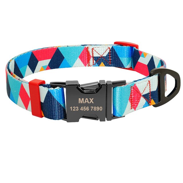 The Black Personalised Dog Collar Set Laser Engraved